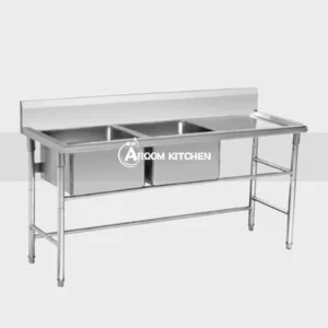 Double Sink With Table + Backplash